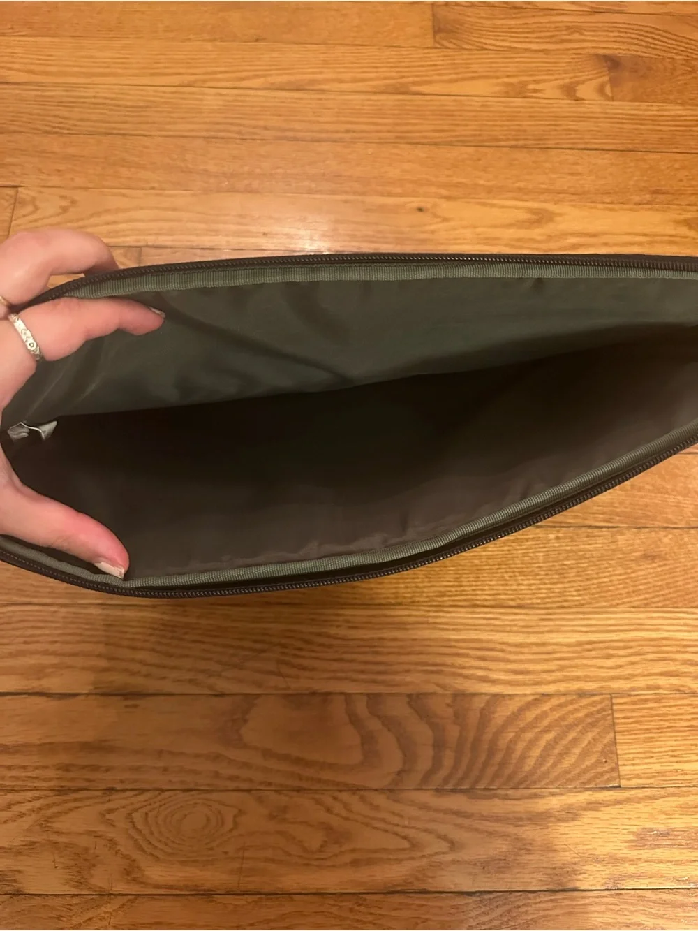 Black Laptop Sleeve with Green Accent - Protective Carry Case